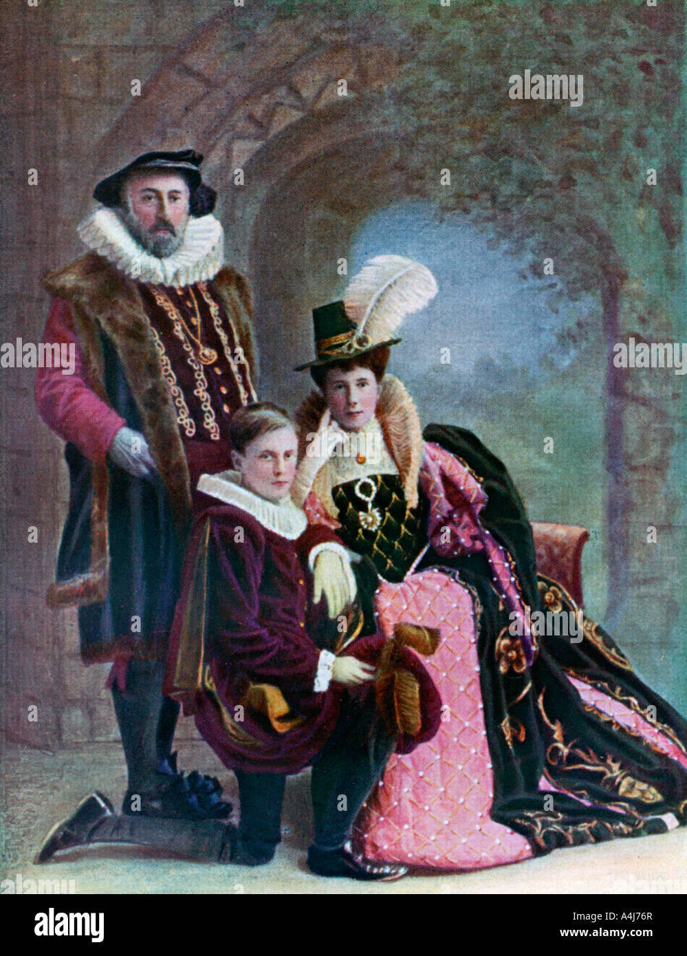 Elizabethan costume, c1572, (1910). Artist: Unknown Stock Photo