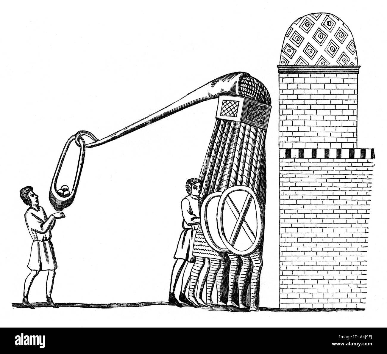 Engine for throwing stones, (1870). Artist: Unknown Stock Photo - Alamy