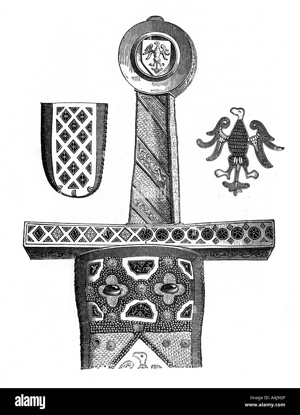 Sword of Charlemagne, c8th century, (1870). Artist: Unknown Stock Photo