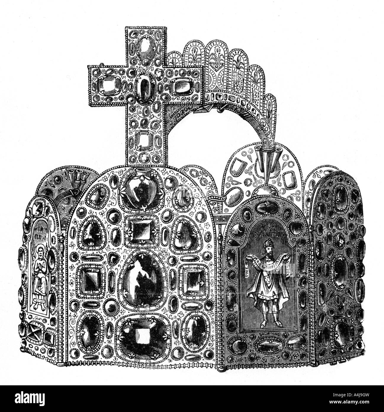 The diadem of Charlemagne, c8th century, (1870). Artist: Unknown Stock Photo