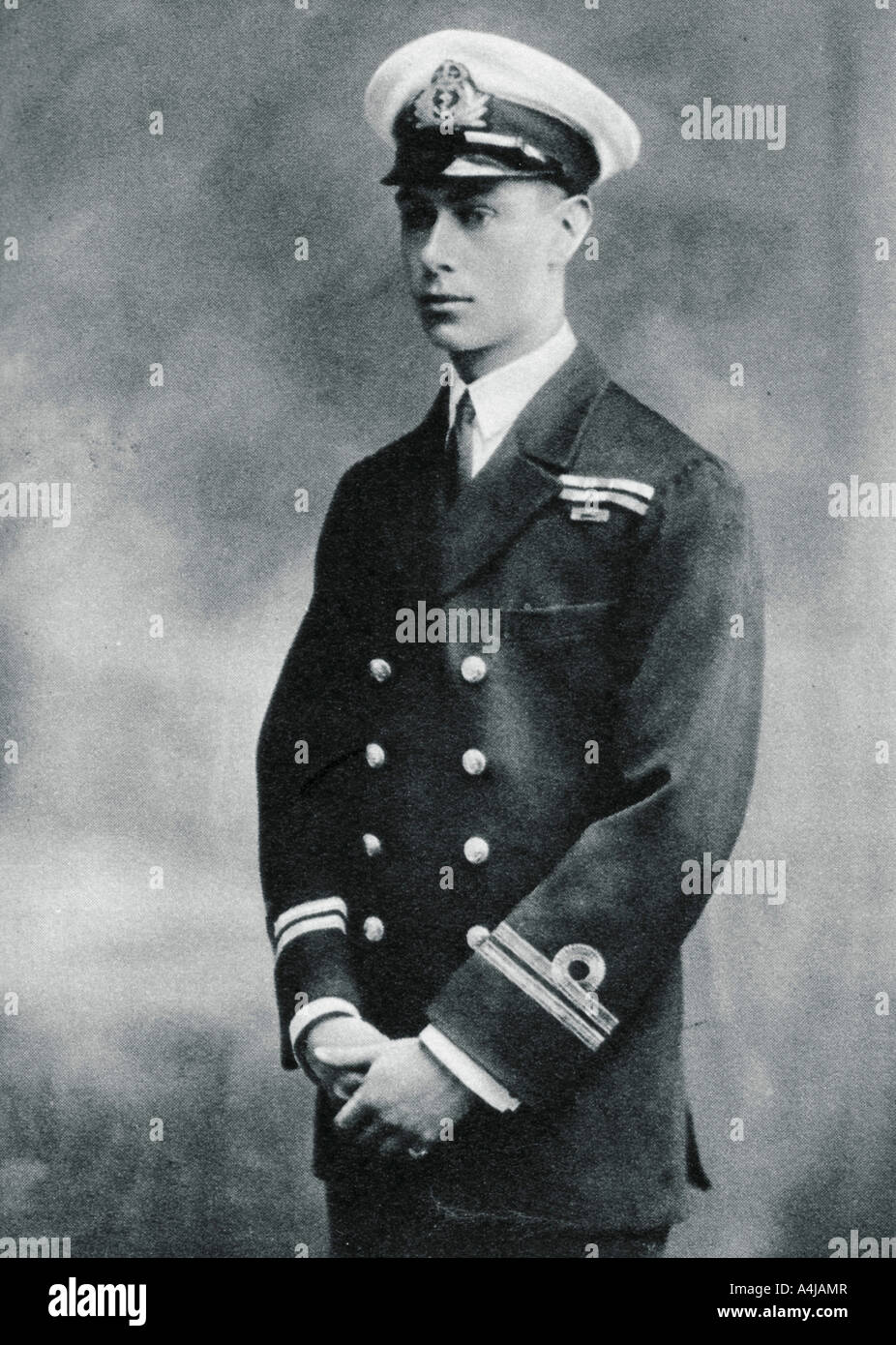 Prince Albert in the uniform of a lieutenant in the Royal Navy, 1918. Artist: Unknown Stock Photo