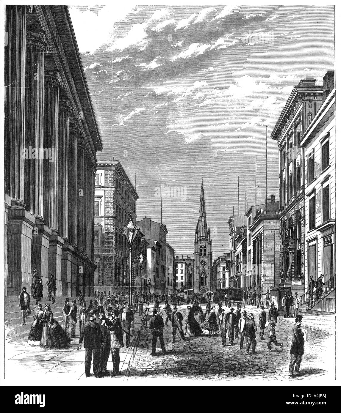 'Wall Street, New York', 1869. Artist: Unknown Stock Photo
