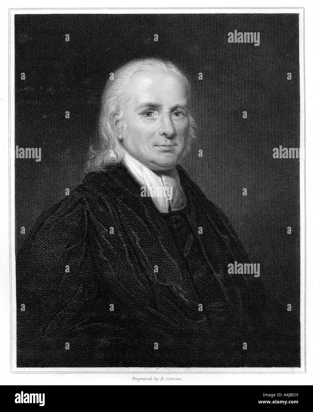Christian Friedrich Schwarz, German Protestant missionary to India, (1834).Artist: E Scriven Stock Photo