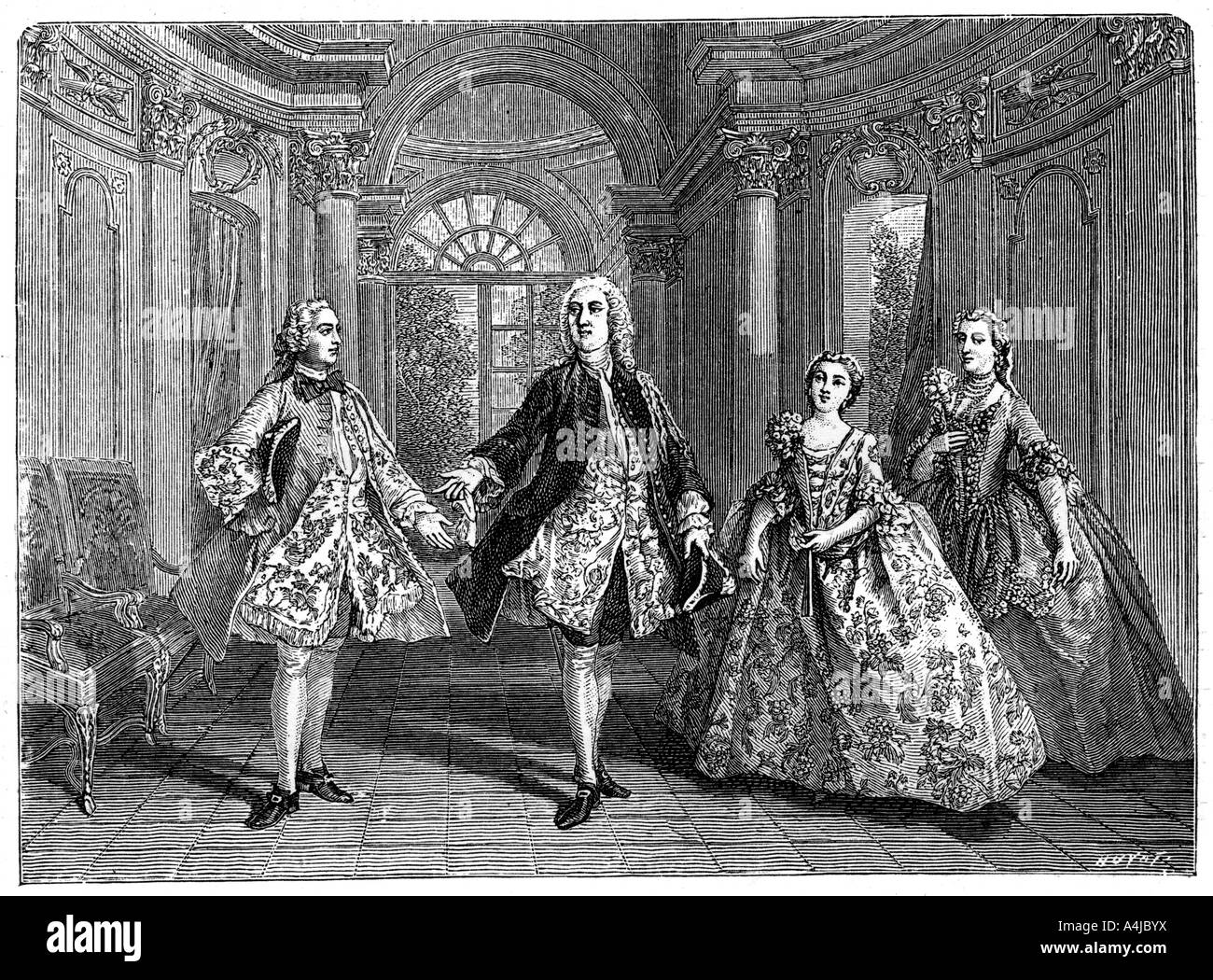 The Glorious Comedy Of Destouches, (1885).Artist: Lancret Stock Photo