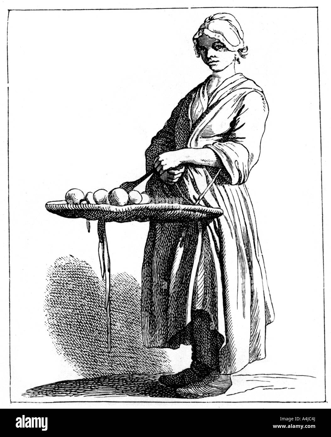 Fruit Seller, 1737-1742.Artist: Bouchardon Stock Photo
