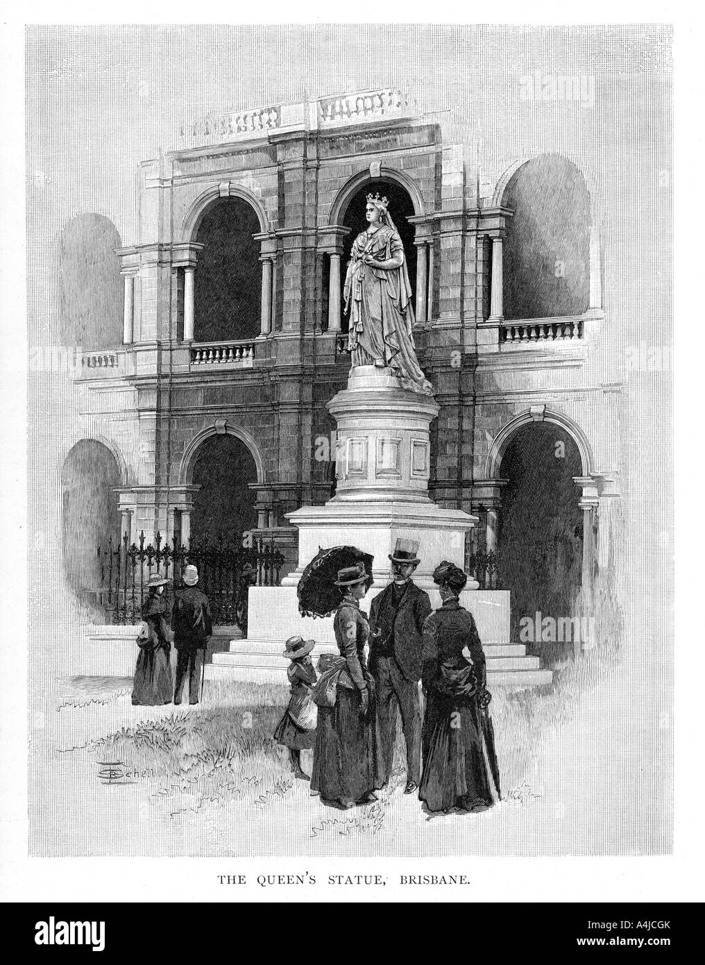 The Queen's Statue, Brisbane, Australia, 1886. Artist Unknown Stock