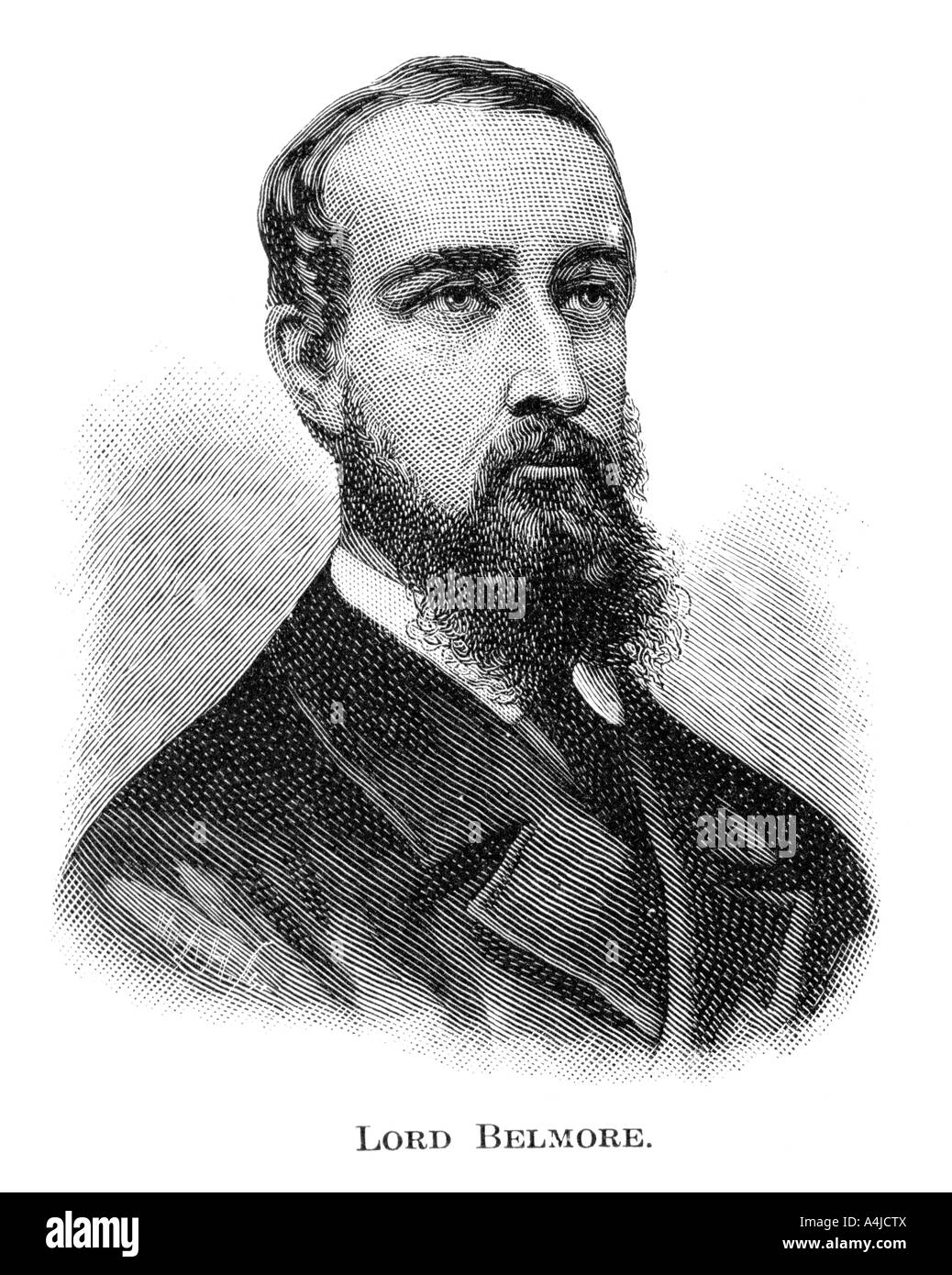 Lord Belmore, Governor of New South Wales, (1886).Artist: WA Hirschmann Stock Photo