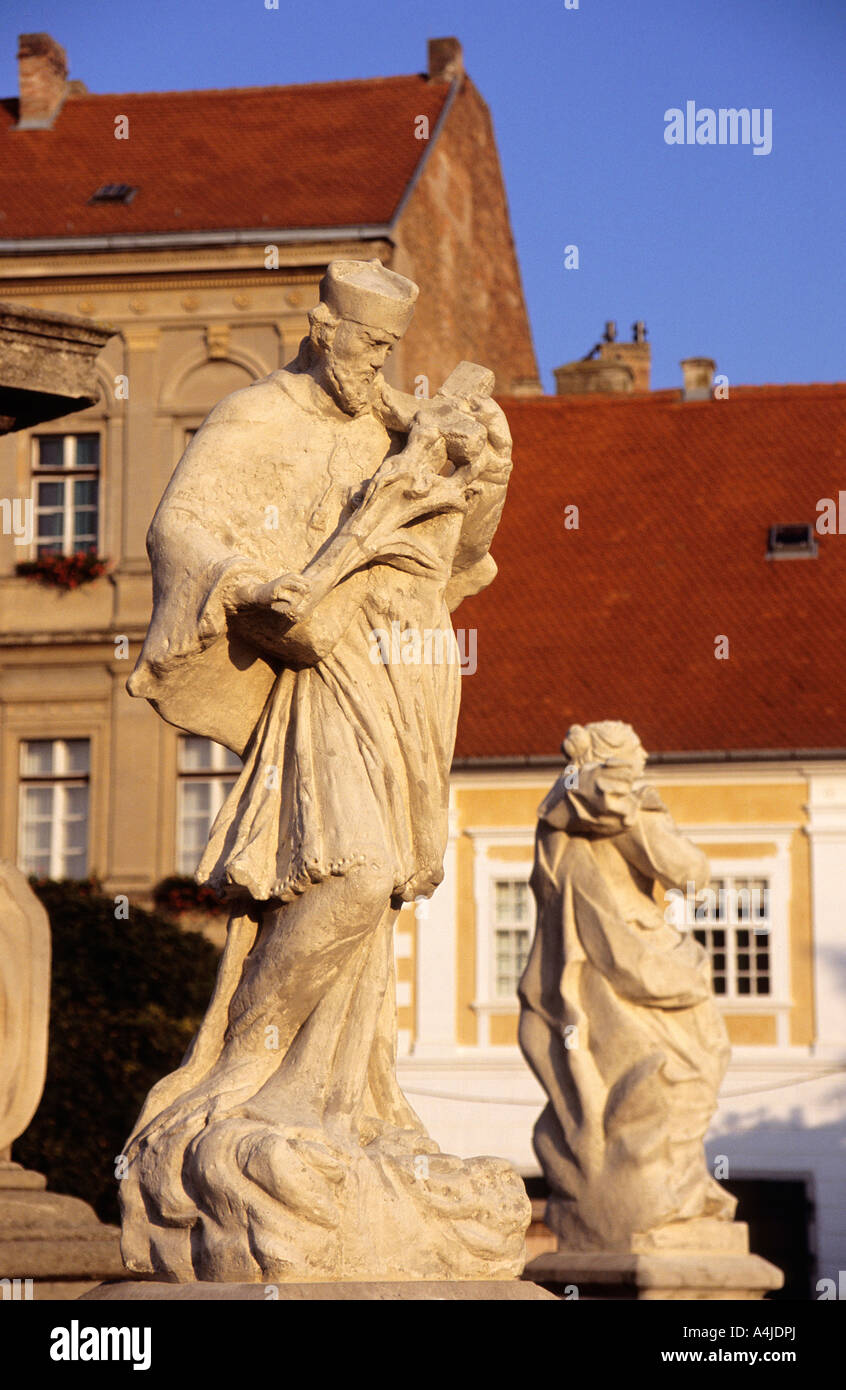 Detail of Plague Monument statues in the Tvrda area of Osijek Stock