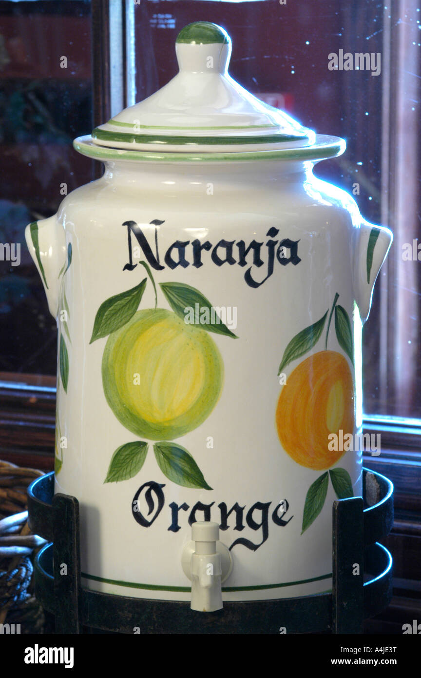 Orange Juice Pottery Jug with Spout Stock Photo Alamy