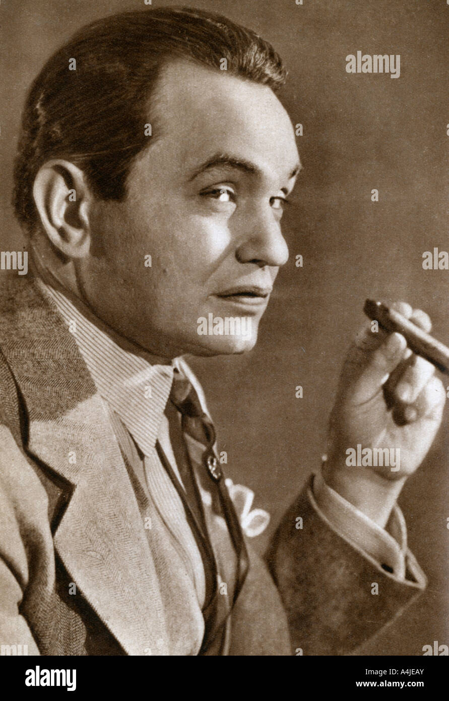 Edward Goldenberg Robinson, American stage and film actor, of Romanian origin, 1933. Artist: Unknown Stock Photo