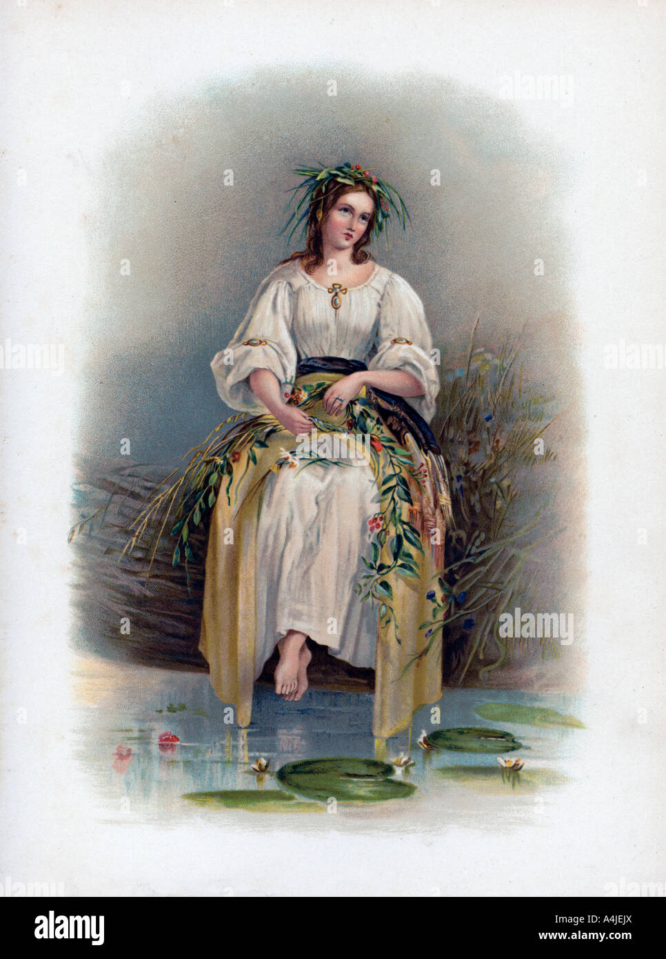 'Ophelia', 1891.Artist: H Saunders Stock Photo