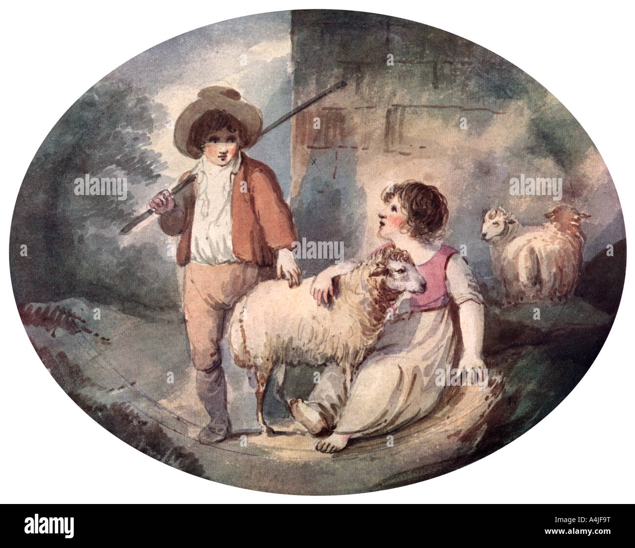 'The Little Shepherdess', 18th century, (1912). Artist: Francis Wheatley Stock Photo