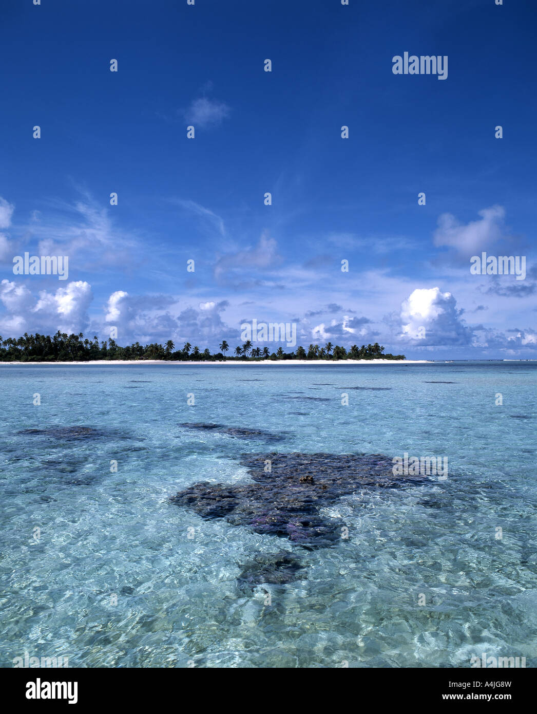 Tropical Island, Aitutaki Atoll, Cook Islands, South Pacific Ocean Stock Photo