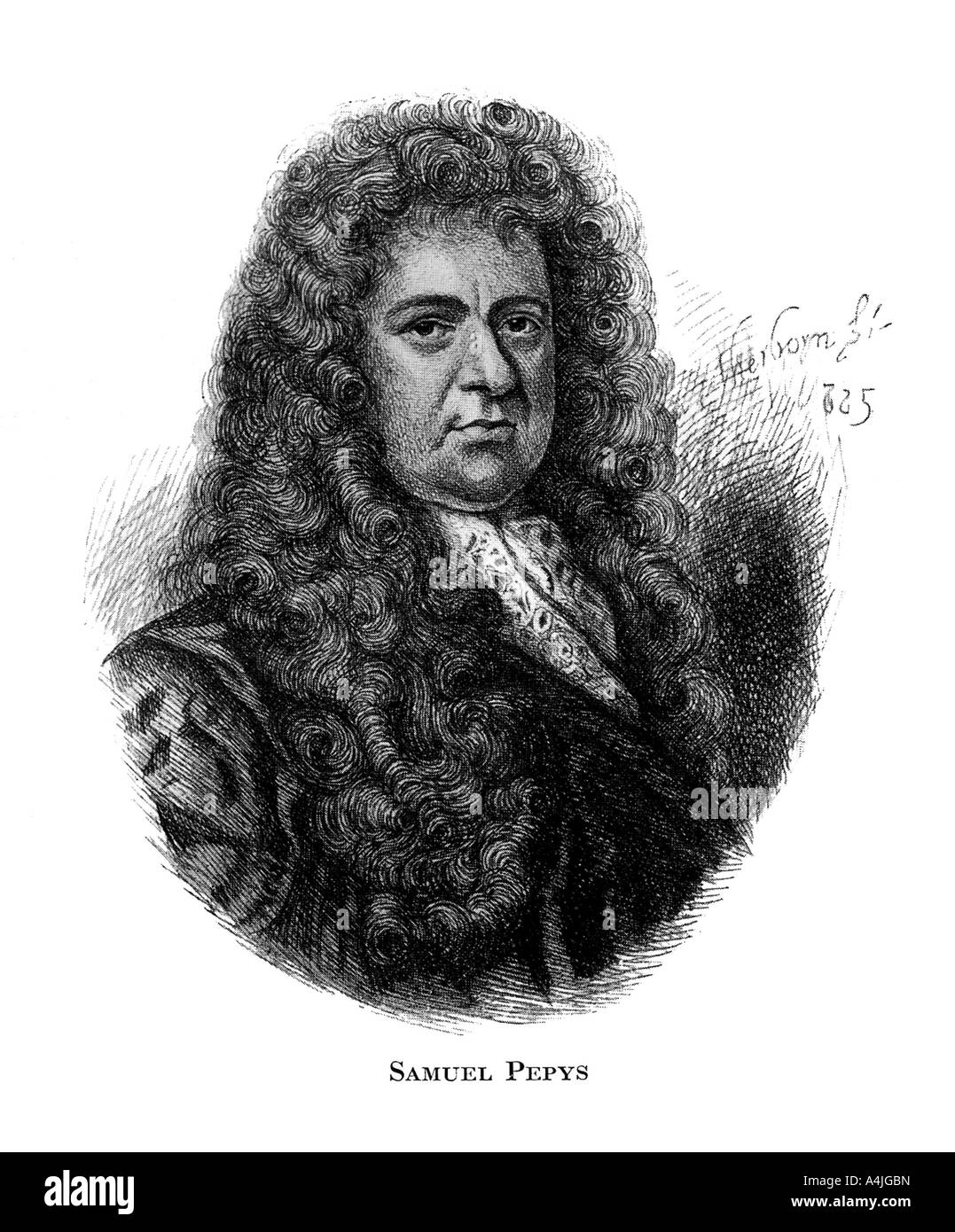 Samuel Pepys English diarist (19th century) Artist: Unknown Stock Samuel Pepys English diarist (19th century) Artist: Unknown Stock