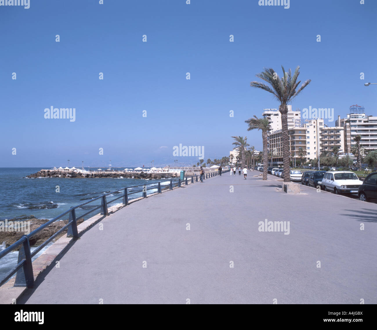 The Corniche, Beirut, Beyrouth Governorate, Republic of Lebanon Stock Photo