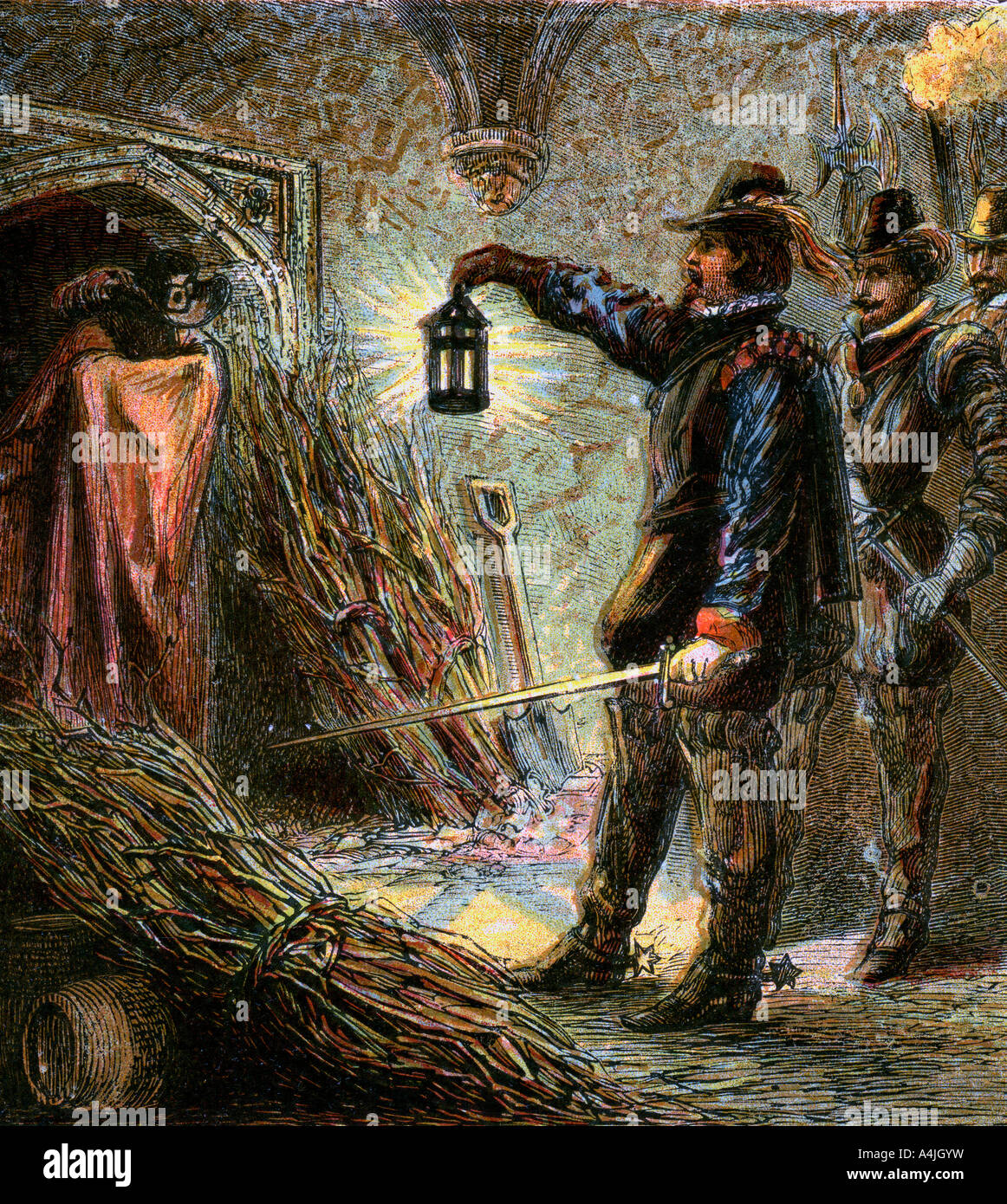 'The Capture Of Guy Fawkes', 1605, (c1850). Artist: Unknown Stock Photo