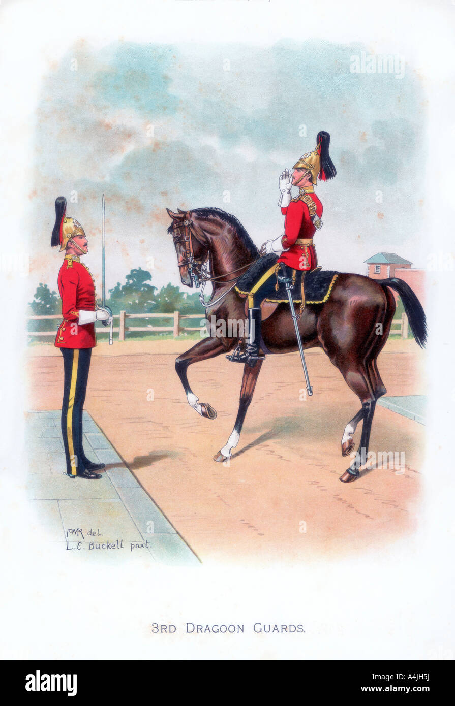 '3rd Dragoon Guards', 1915.Artist: LE Buckell Stock Photo