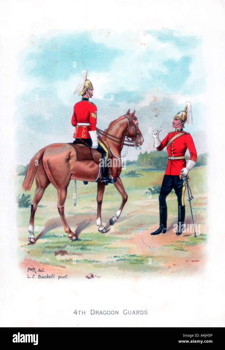 '4th Dragoon Guards', 1915.Artist: LE Buckell Stock Photo