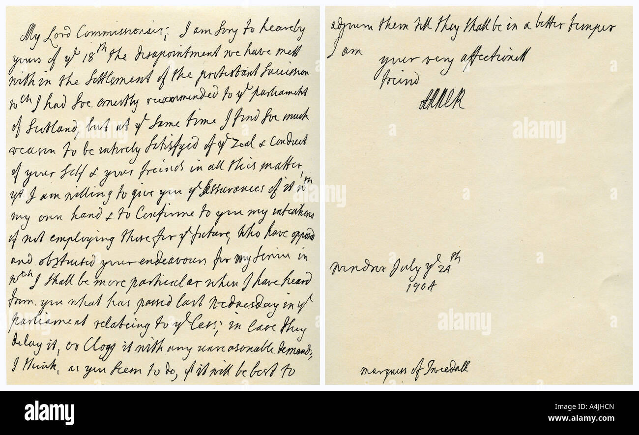 Letter from Queen Anne to John Hay, Marquess of Tweeddale, 24th July