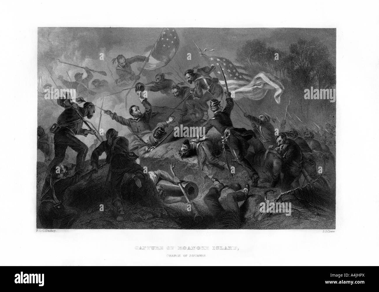 Charge of the Zouaves, Capture of Roanoke Island, North Carolina, 1862 ...