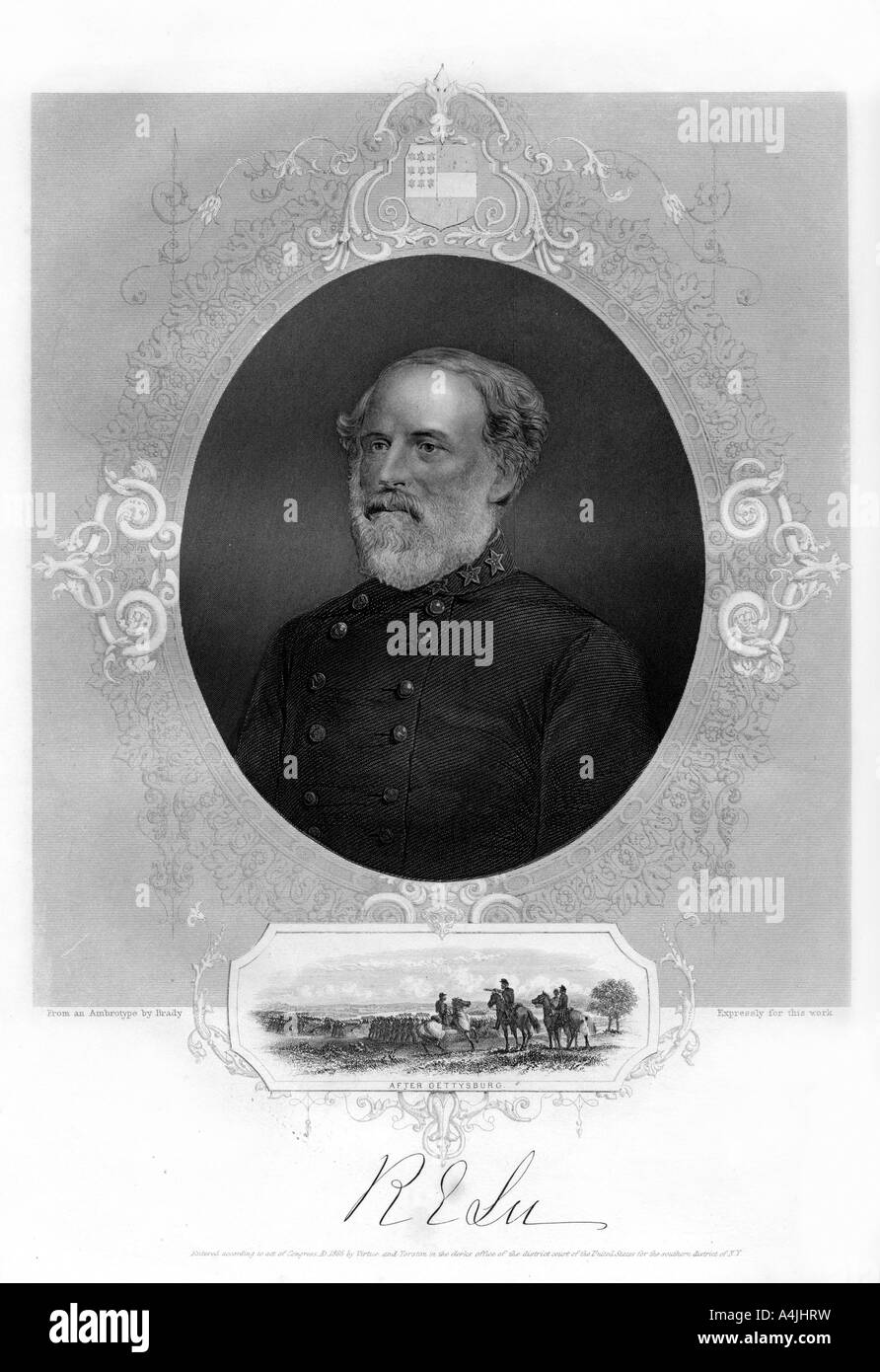 General Robert E Lee, Confederate general, 1862-1867. Artist: Unknown Stock Photo