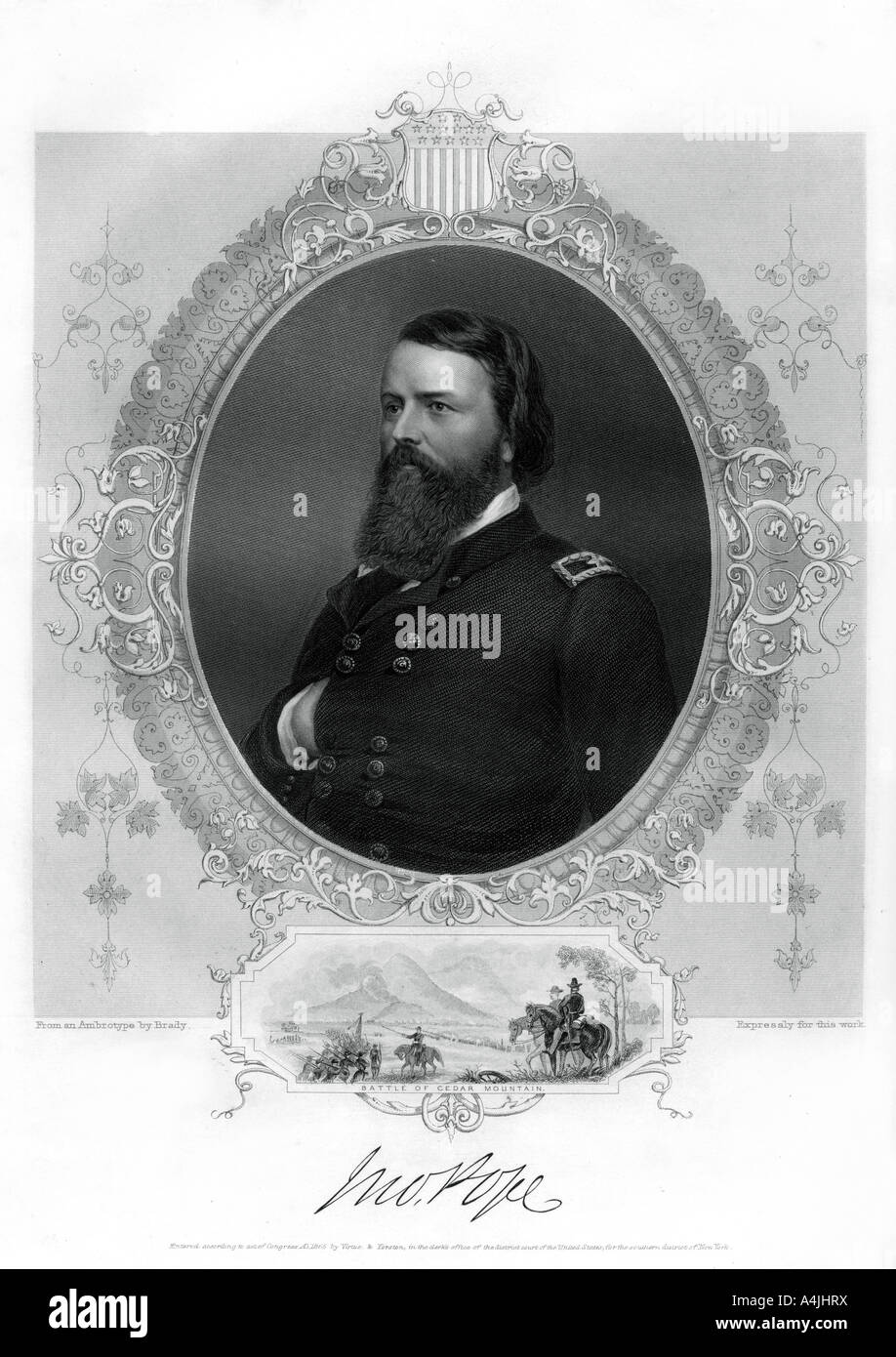John Pope, Union general in the American Civil War, 1862-1867. Artist: Unknown Stock Photo