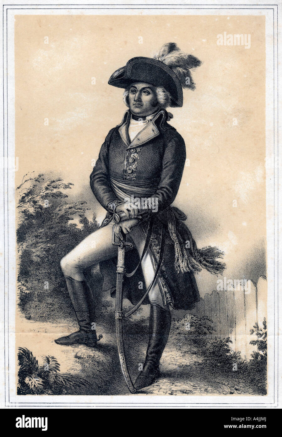 Jean-Baptiste Jourdan, marshal of France, 19th century.Artist: Jules Alfred Vincent Rigo Stock Photo