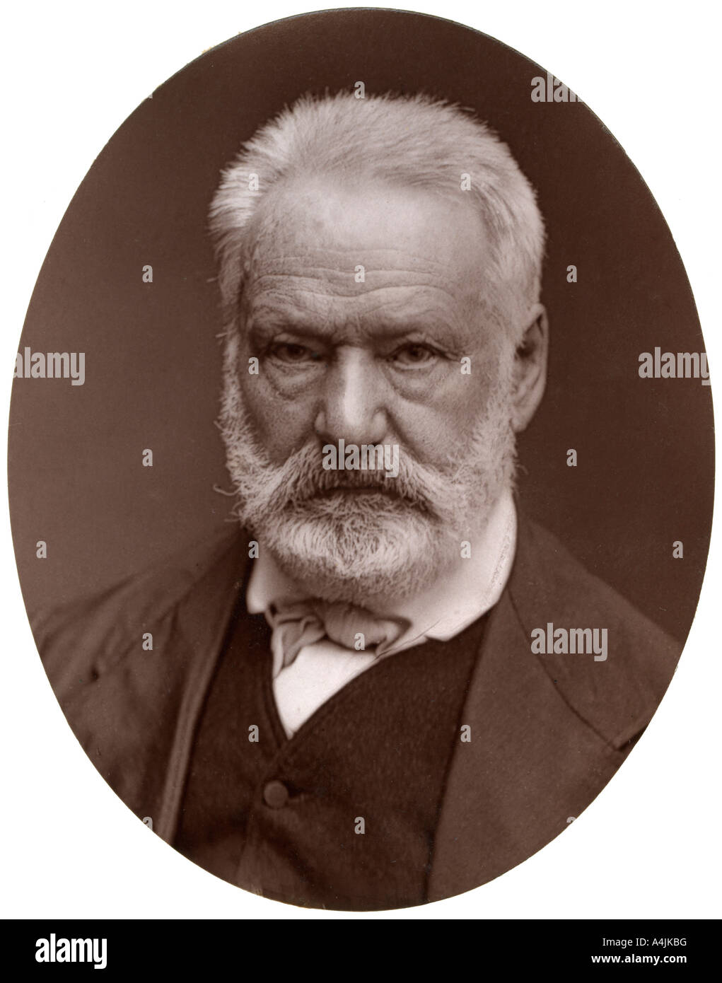 Victor Hugo, French poet, dramatist and novelist, 1877.Artist: Lock & Whitfield Stock Photo