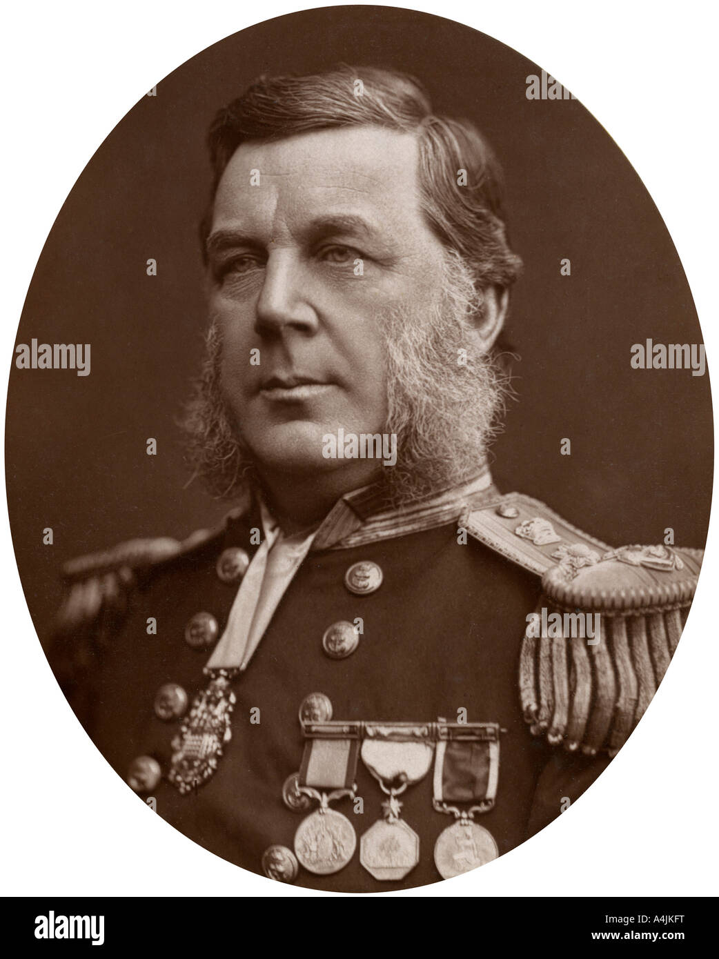 Captain Bedford Clapperton Trevelyan Pim, British naval officer, 1883.Artist: Lock & Whitfield Stock Photo
