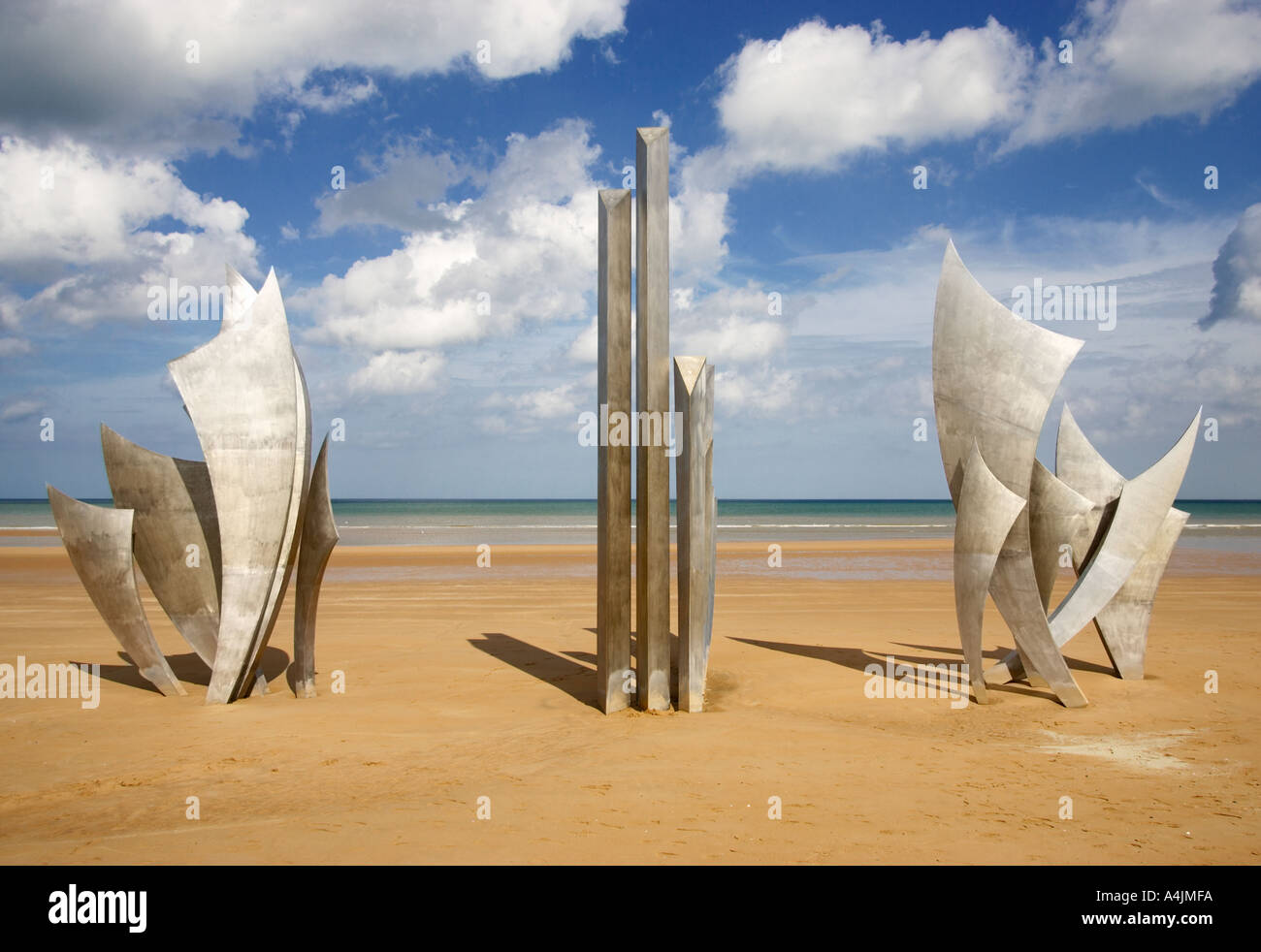 Les Braves, World War 2,  D Day landings sculpture at Omaha Beach, Normandy, France Stock Photo