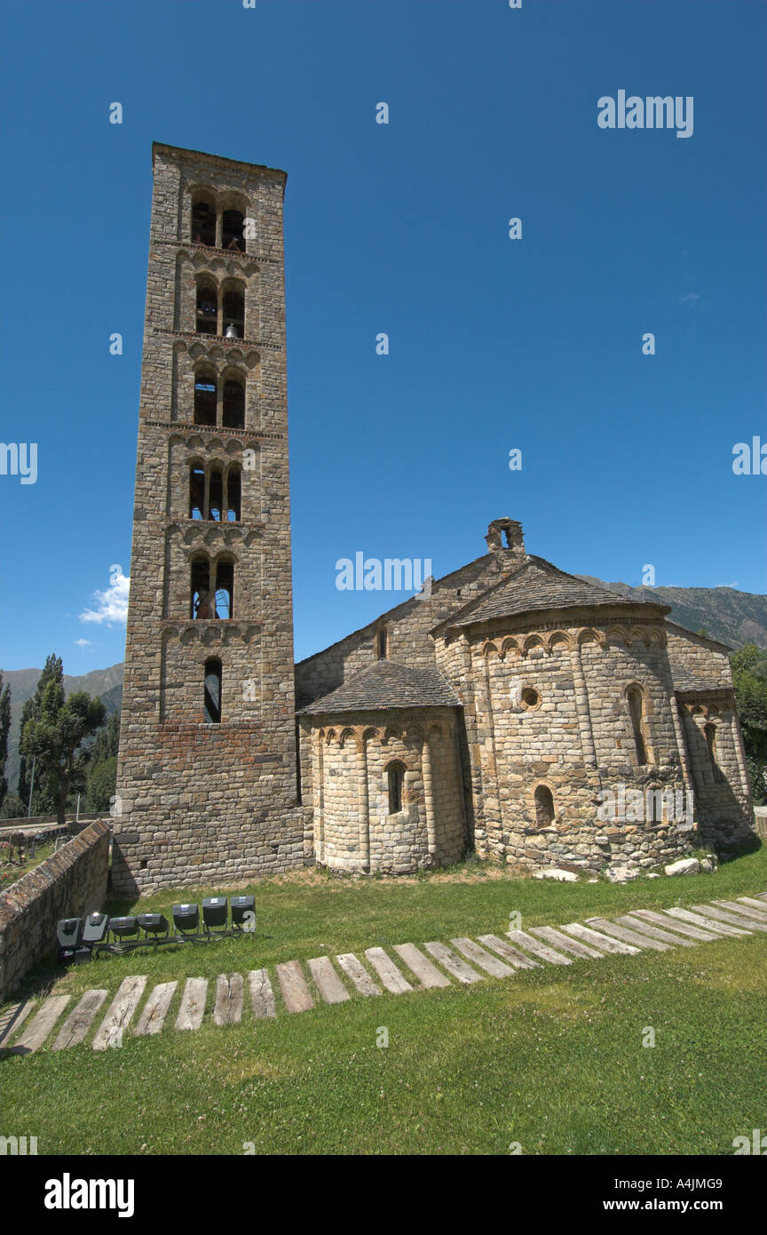 Romanic church of Sant Climent de Taüll Spain Belonging to the complex of the Boi valley which is included in the World Heritage Stock Photo