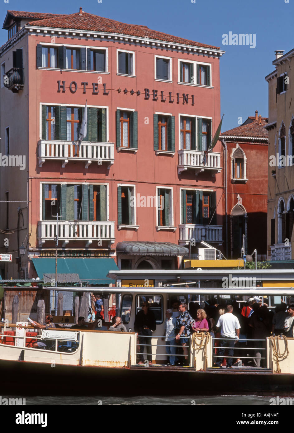 Venice, Veneto, Italy. Hotel Bellini and Vaporetto on Grand Canal Stock  Photo - Alamy