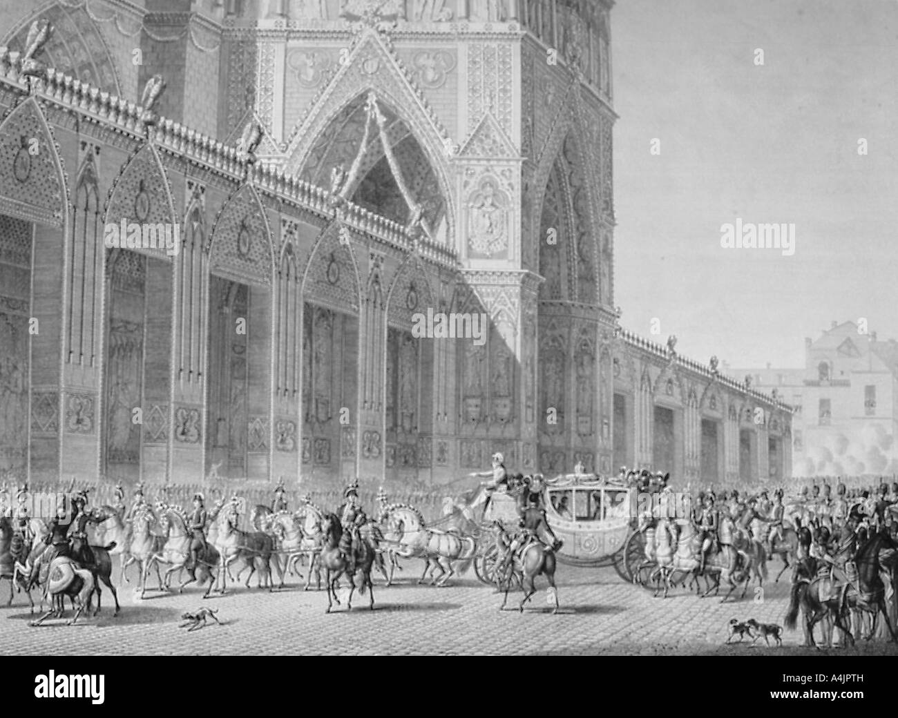 'Arrival at Notre Dame, 2nd December, 1804', 19th century. Artist: Unknown Stock Photo