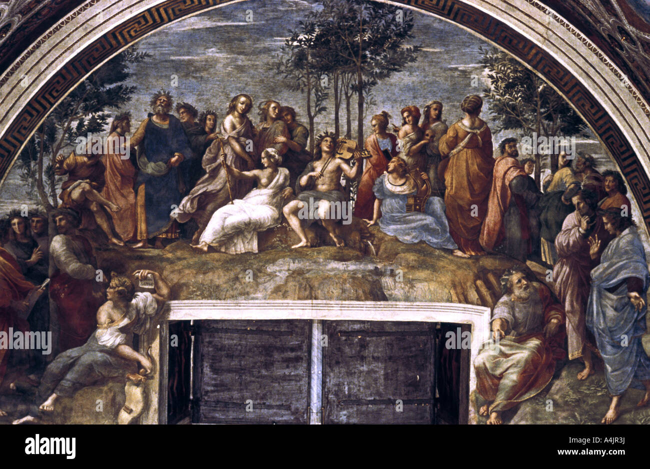 'The Parnassus, from the Stanza delle Segnatura', 1510-1511. Artist: Raphael Stock Photo
