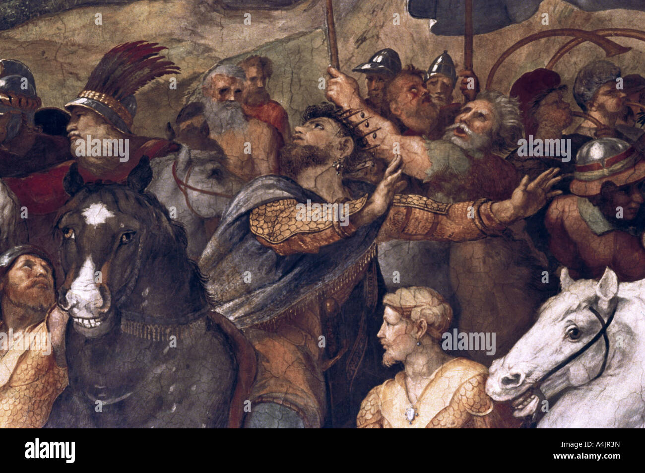 'Pope Leo I, Repulsing Attila', (detail), 1511-14. Artist: Raphael Stock Photo