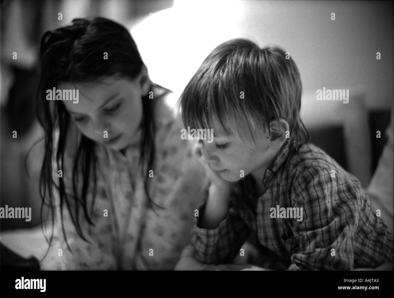 Eight year old boy Black and White Stock Photos & Images Alamy