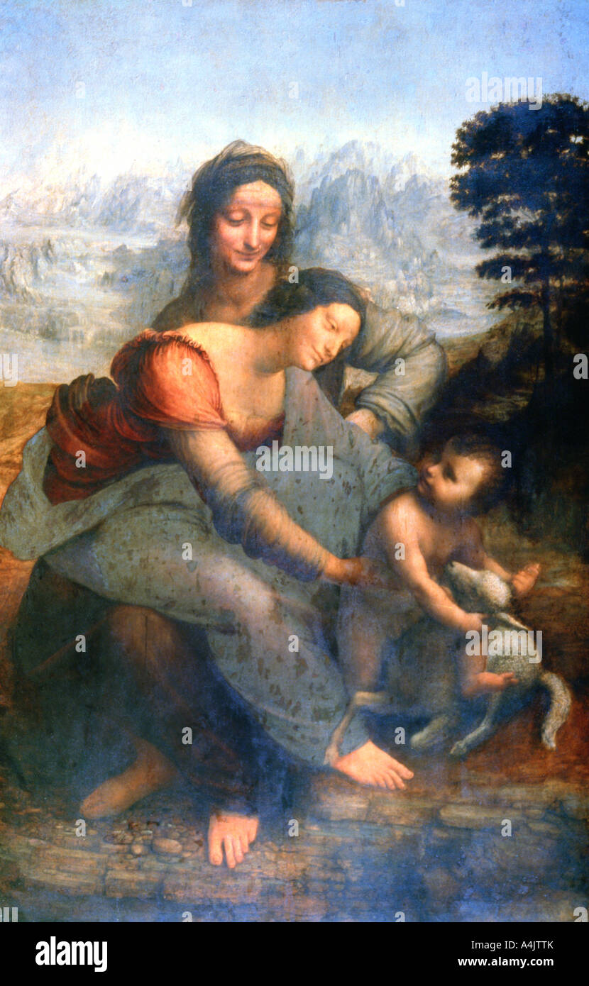 'Virgin and Child with St Anne', 1502-1516. Artist: Leonardo da Vinci Stock Photo