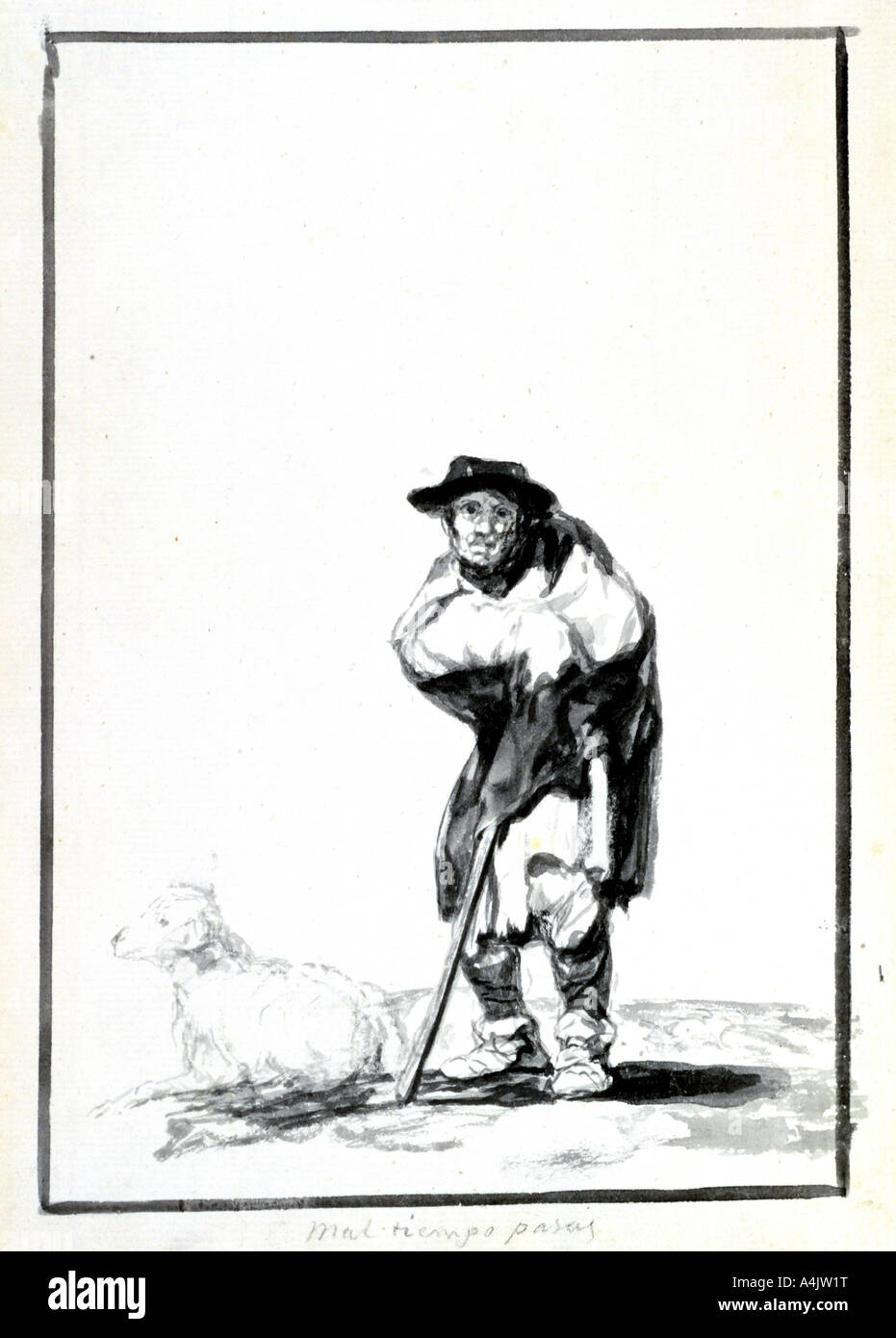 'The Shepherd', c17601820. Artist Francisco Goya Stock Photo Alamy
