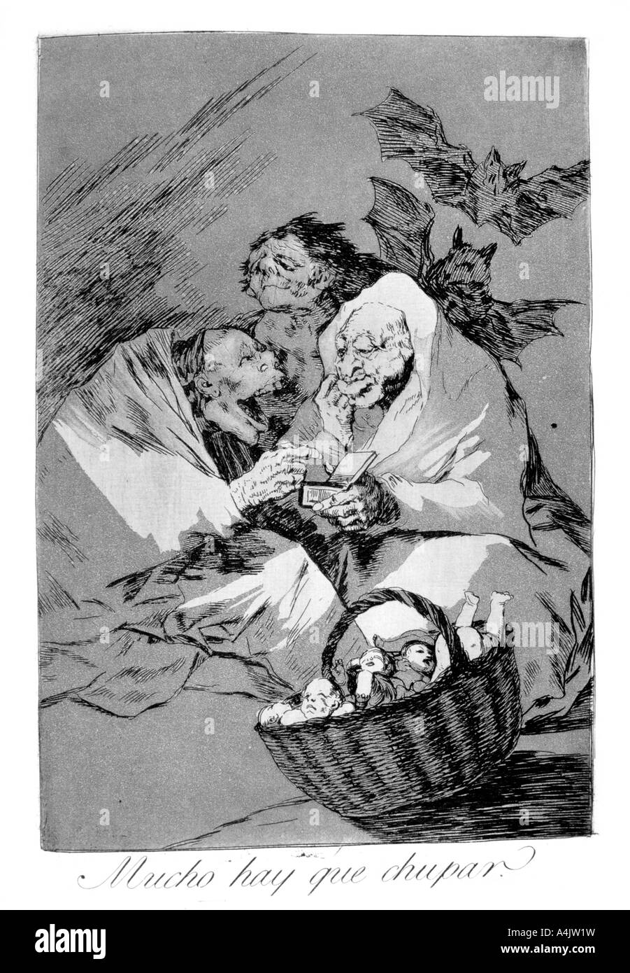 'There is plenty to suck', 1799. Artist: Francisco Goya Stock Photo
