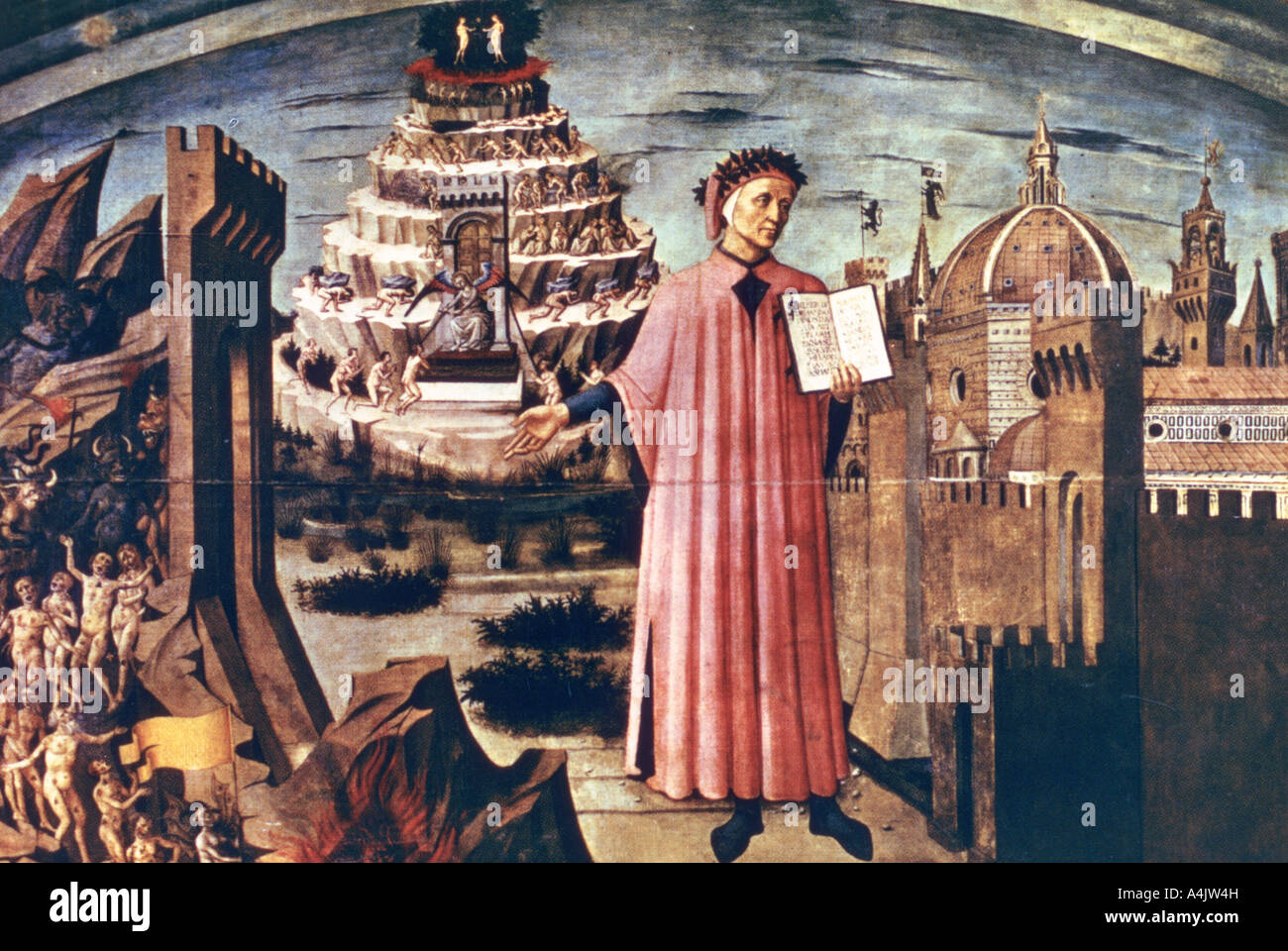 Dante and his Poem the 'Divine Comedy', 1465. Artist: Domenico di Michelino  Stock Photo - Alamy
