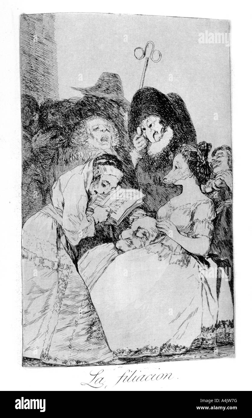 'The filiation', 1799. Artist: Francisco Goya Stock Photo