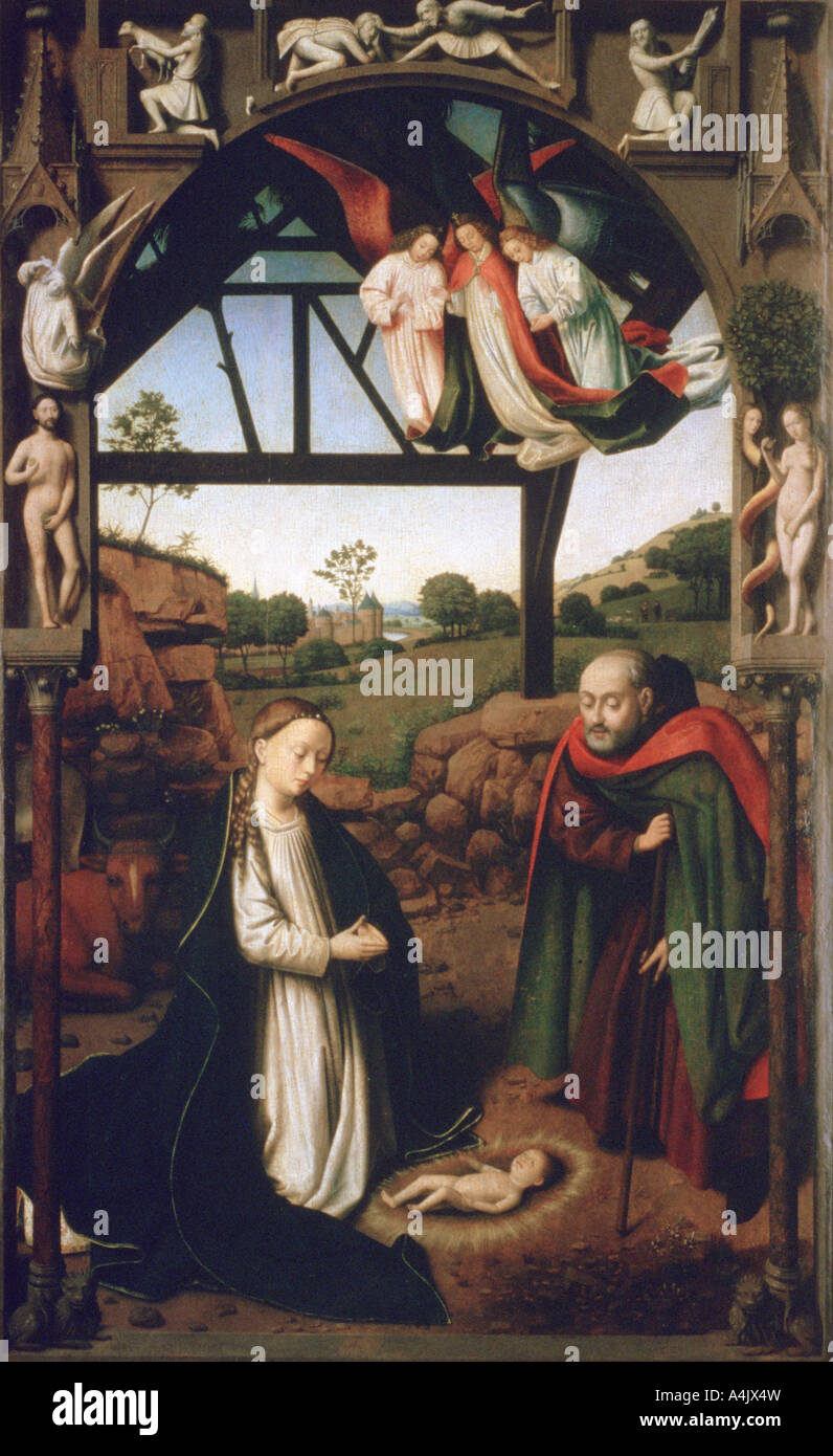 Nativity scene painting hi-res stock photography and images - Alamy