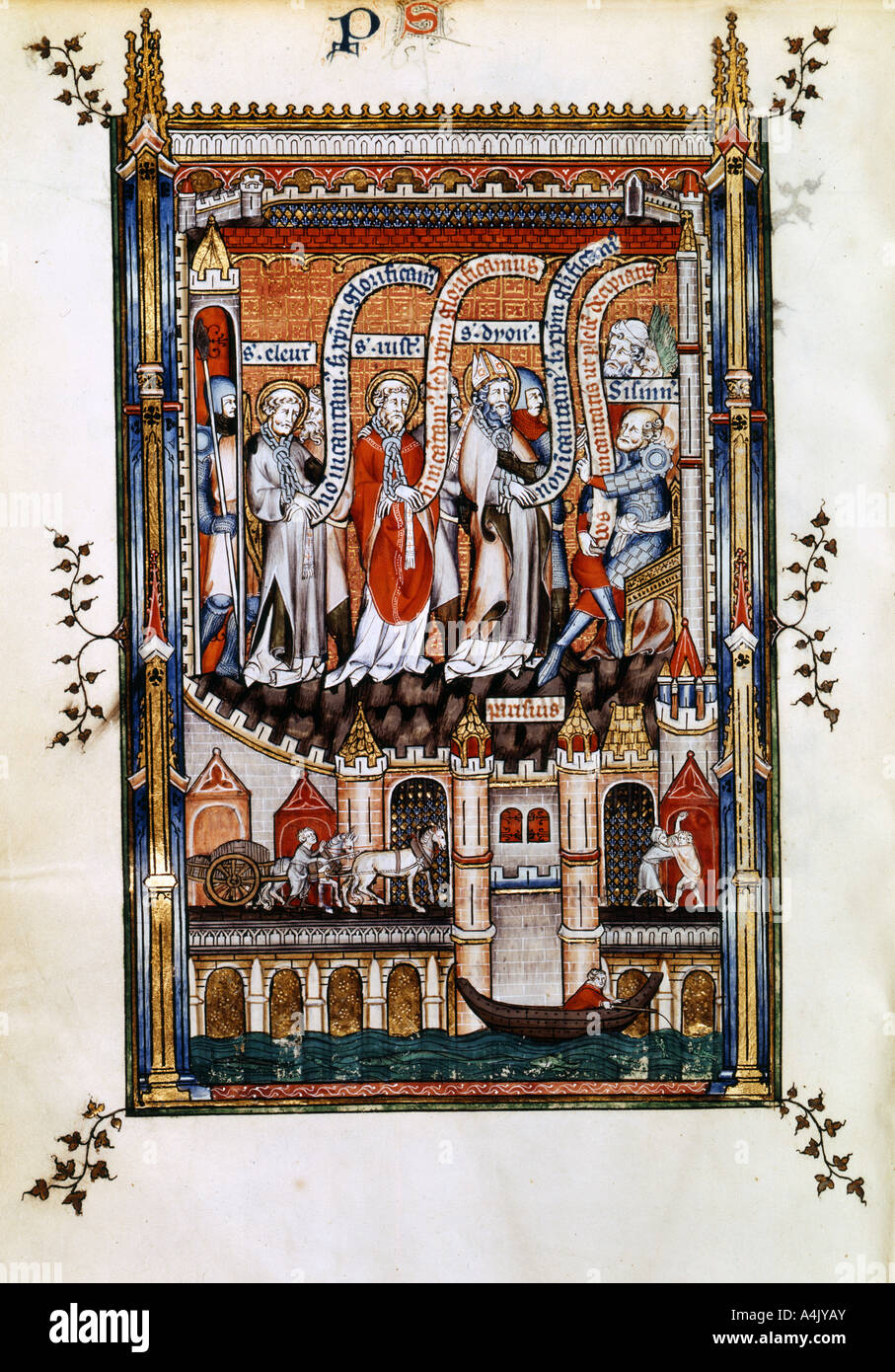 St Denis before Sissinius, 1317. Artist: Unknown Stock Photo