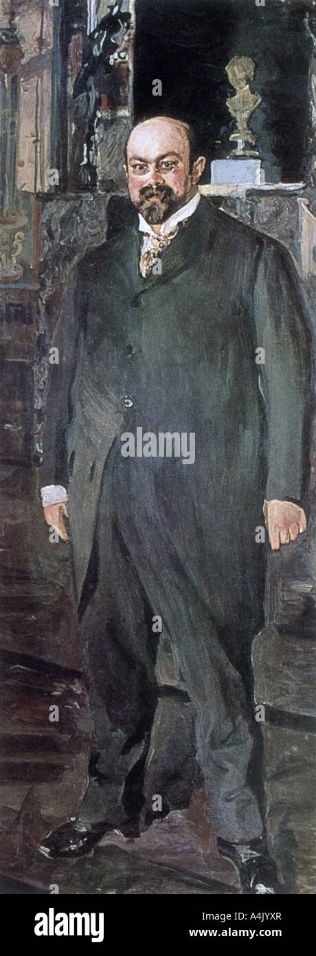 'Portrait of Mikhail Abramovich Morozov', 1902. Artist: Valentin Serov Stock Photo