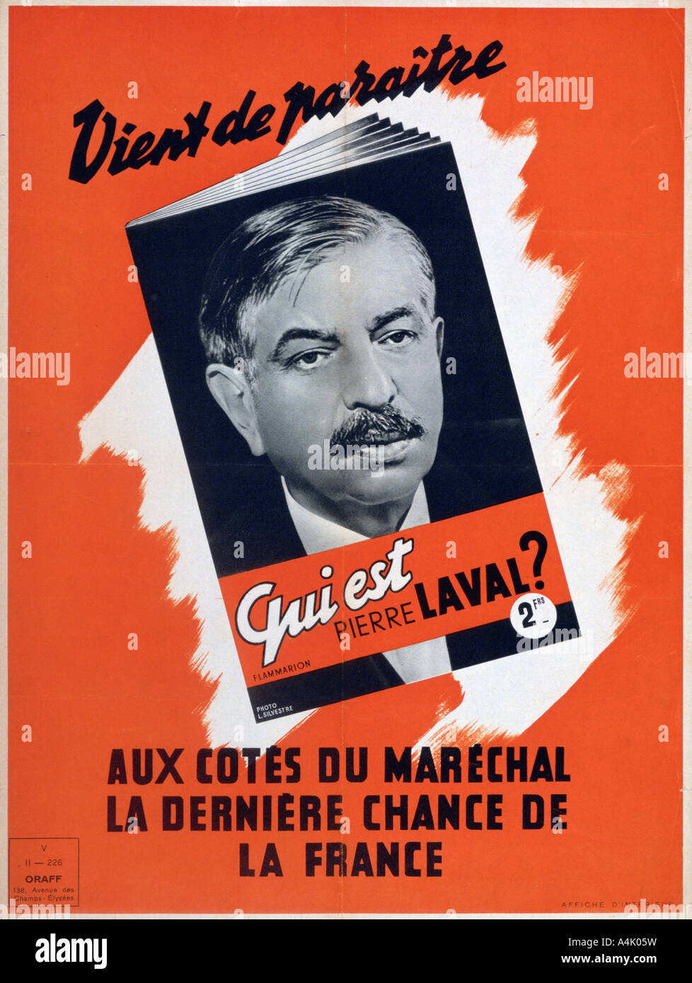 'Who is Pierre Laval?', Vichy French propaganda poster, 1940-1944. Artist: Unknown Stock Photo
