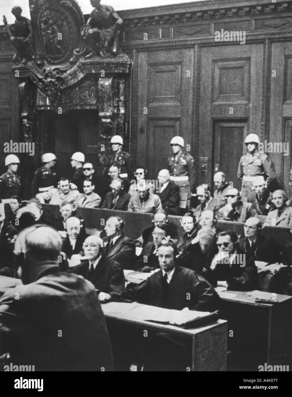 Nuremberg war crimes trial, Germany, 1946. Artist: Unknown Stock Photo
