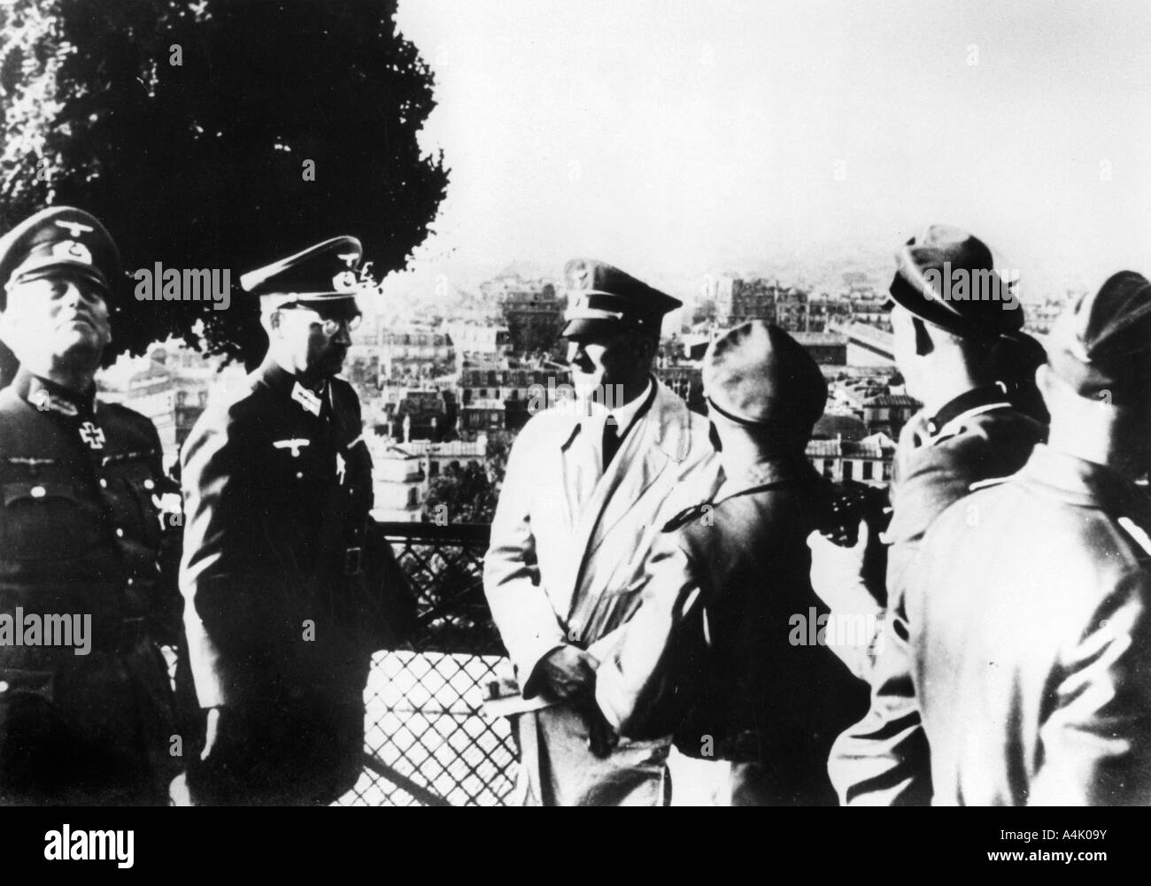 Adolf Hitler visiting the occupied city of Paris, 1940. Artist: Unknown Stock Photo