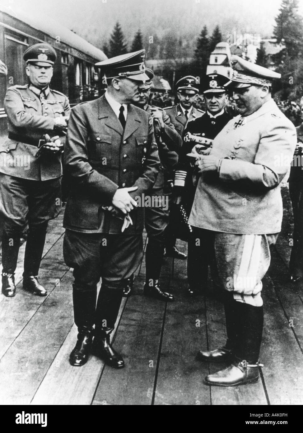 Adolf Hitler and Hermann Goering, Nazi leaders, Germany, 20 April 1941. Artist: Unknown Stock Photo