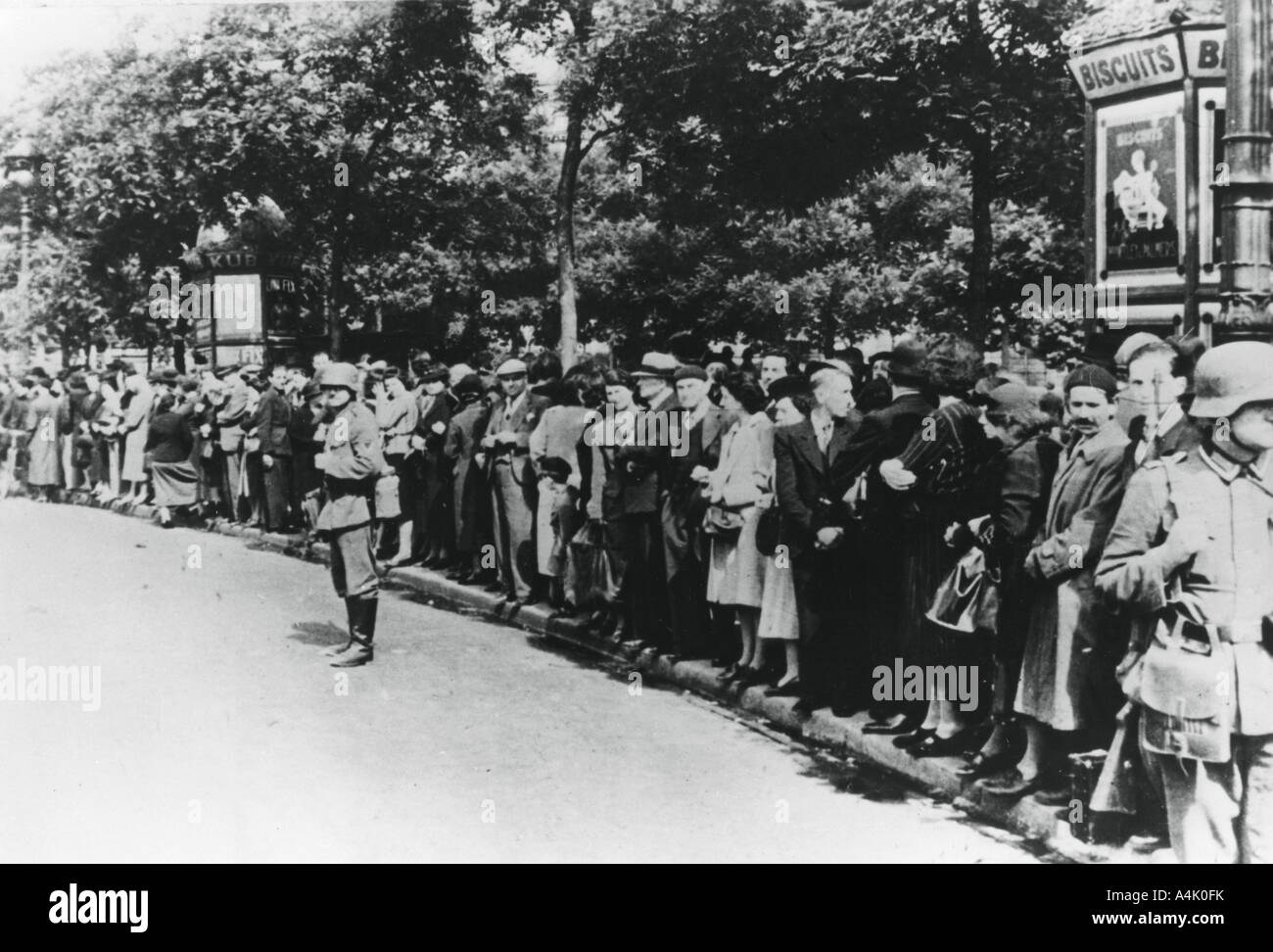 German occupation of Paris, 14 June 1940. Artist: Unknown Stock Photo