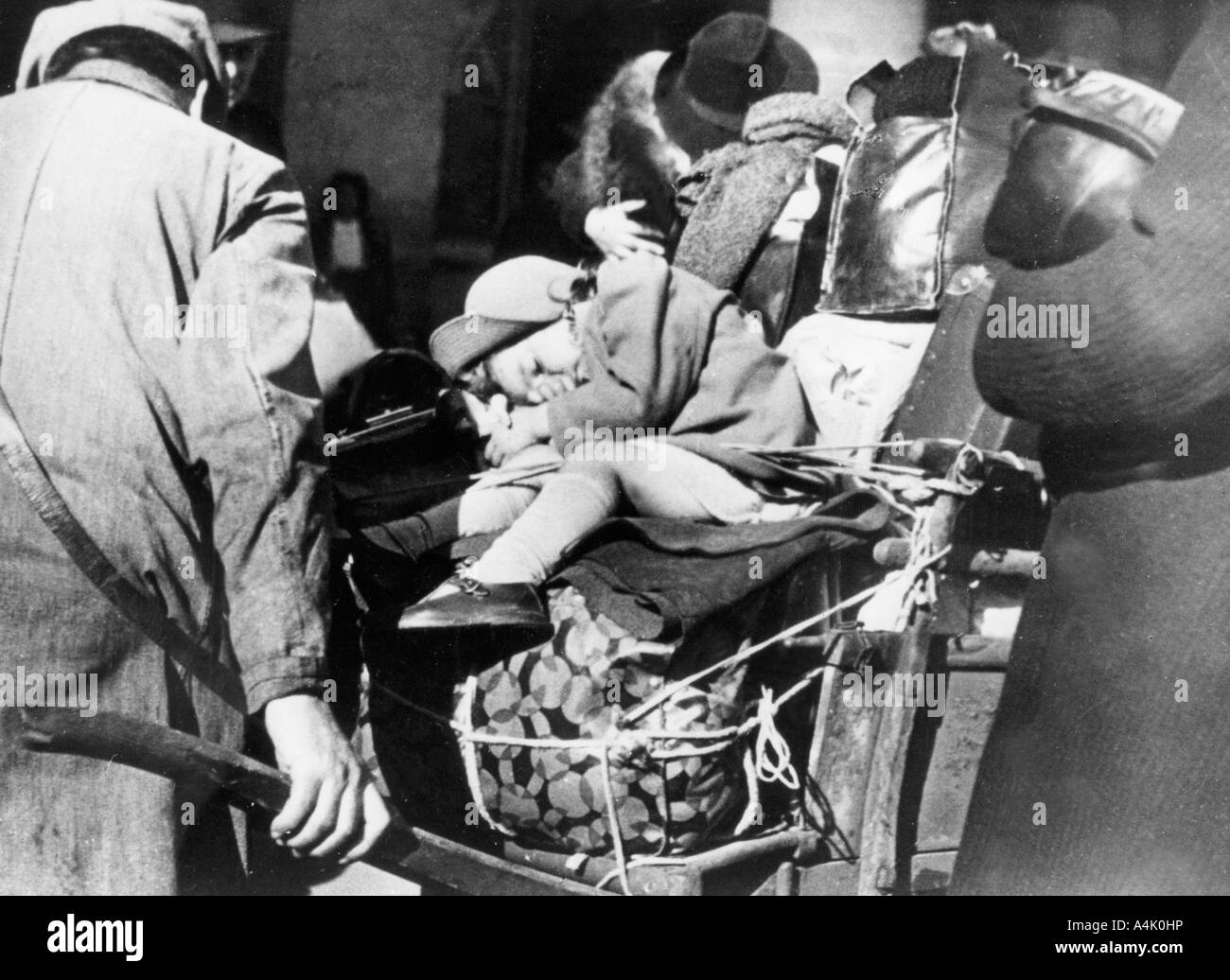 Refugees with their luggage at the Gare de l'Est, Paris, August 1940